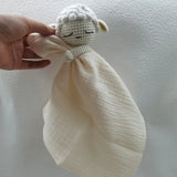 Baby Bib with Sleeping Animals Rattle
