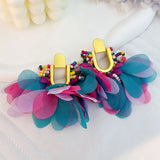 Handmade Cotton Long Tassel  Earrings