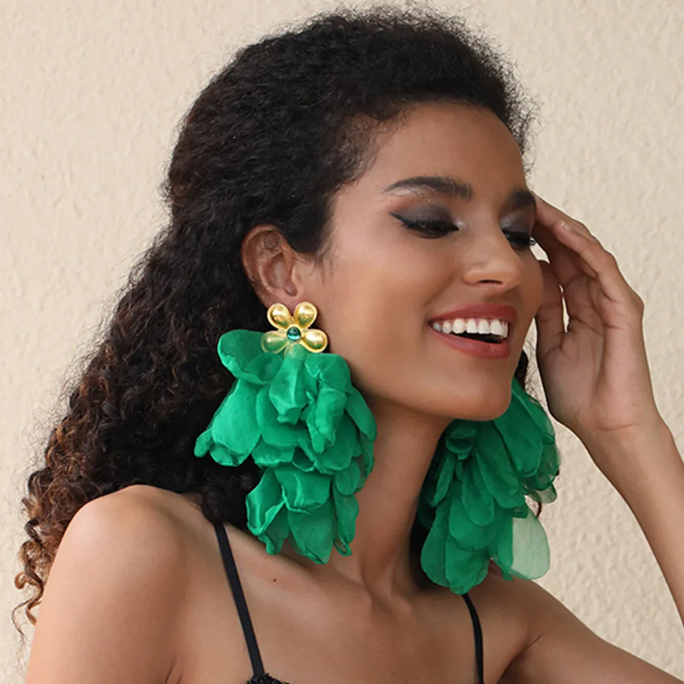 Handmade Cotton Long Tassel  Earrings