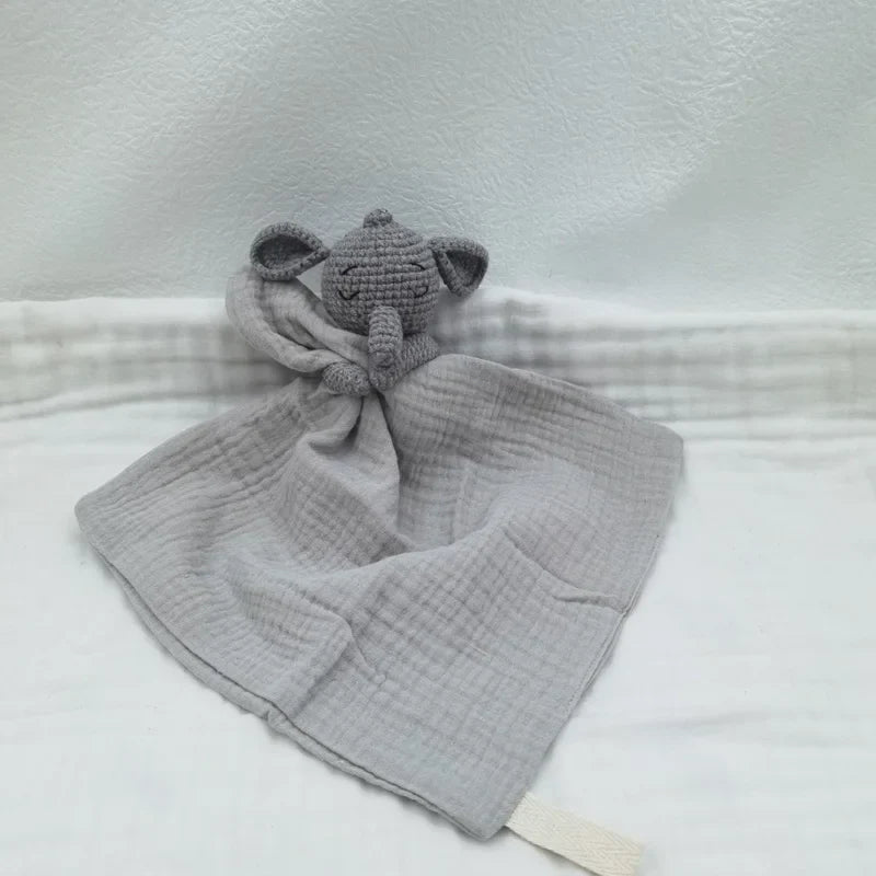 Baby Bib with Sleeping Animals Rattle