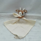 Baby Bib with Sleeping Animals Rattle