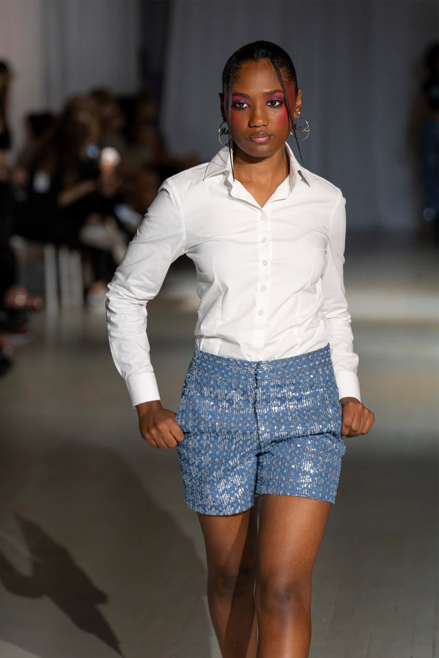 Lucy Sequin Denim Shorts