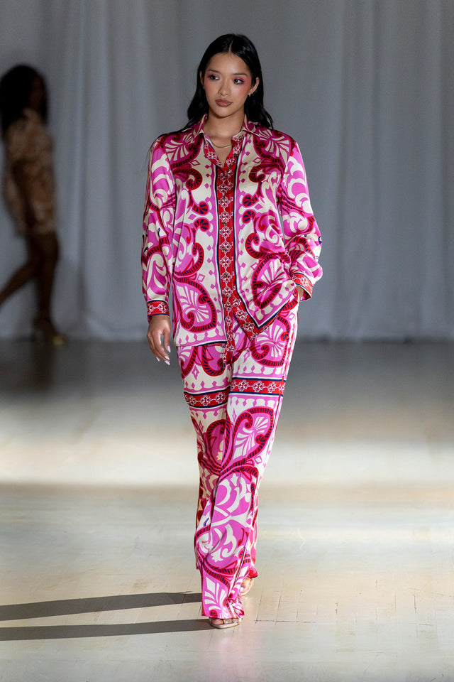 Yaya Baroque Print Pants Set