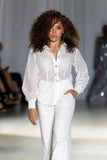 Florence White Eyelet Two-Piece Pants Set
