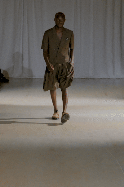 André Espresso Cropped Suit Set