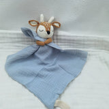 Baby Bib with Sleeping Animals Rattle