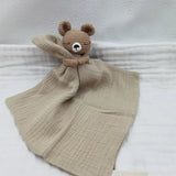 Baby Bib with Sleeping Animals Rattle