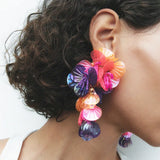 Colorful Shiny Large Shell Earrings