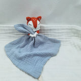 Baby Bib with Sleeping Animals Rattle