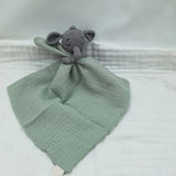 Baby Bib with Sleeping Animals Rattle