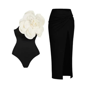 White Rose one piece swimsuit