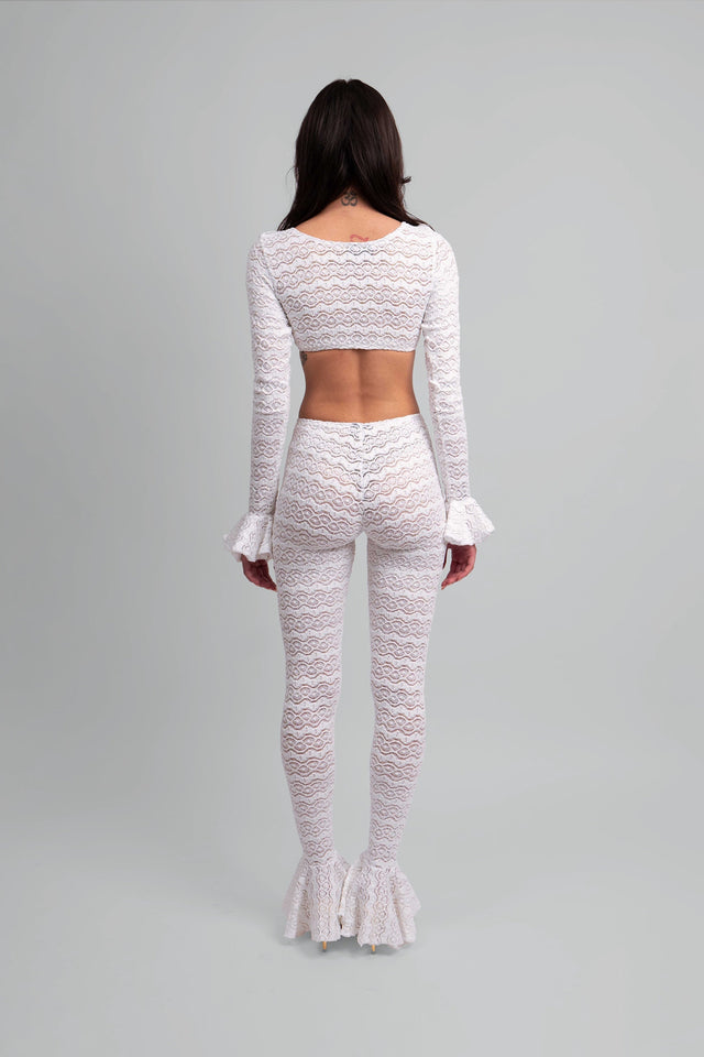 Scarlet Lace Knit Two-Piece Set