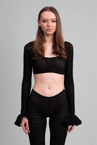 Scarlet Lace Knit Two-Piece Set