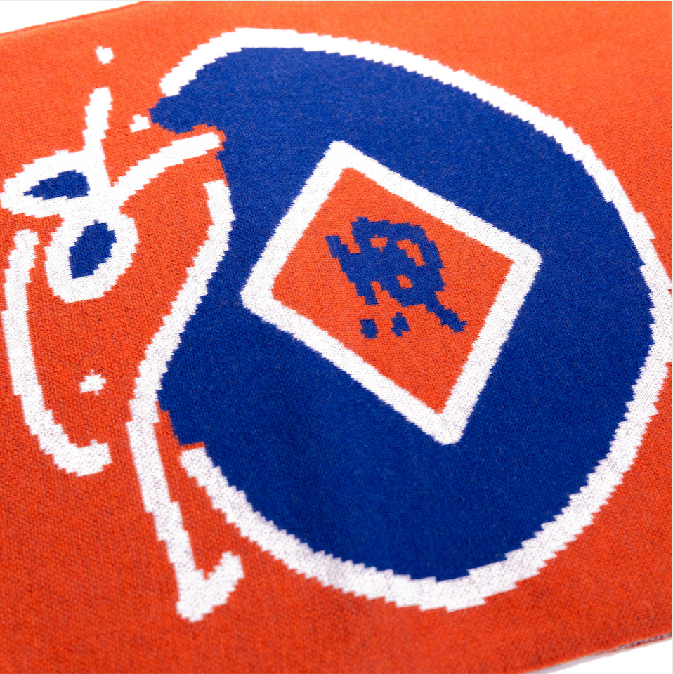 Ganbei Reversible Intarsia Wool Scarf