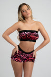 Sheba Zebra Print Velour Two-Piece Set