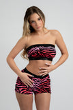 Sheba Zebra Print Velour Two-Piece Set