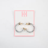 Mini Hoops - Silver Glitter