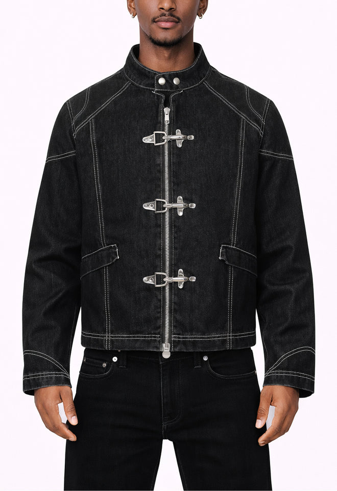 MOTO BUCKLE DENIM JACKET