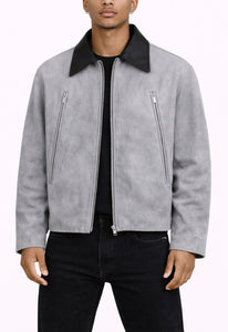 GREY SUEDE WORK JACKET