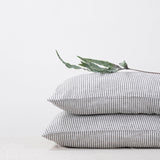 Linen Tales Thin Black Stripes Linen Pillowcase