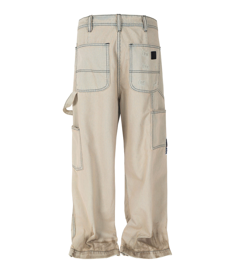 PINSTRIPE DESTROYED DENIM