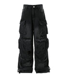 NOIR DISTRESSED CARGO DENIM