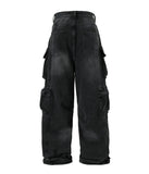 NOIR DISTRESSED CARGO DENIM