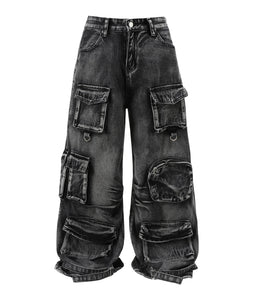 ACID WASH CARGO PANTS