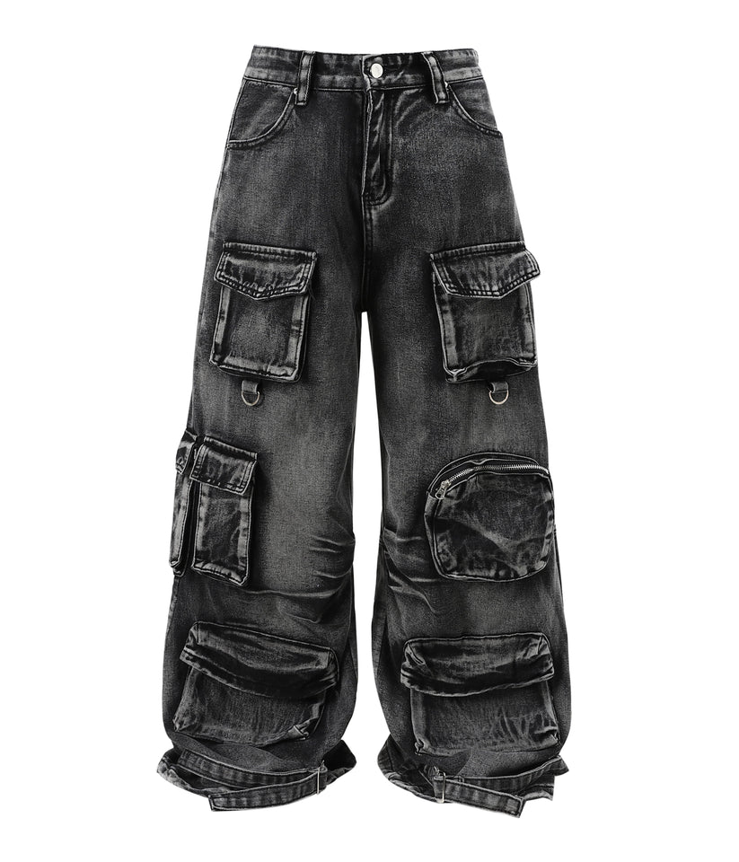 ACID WASH CARGO PANTS