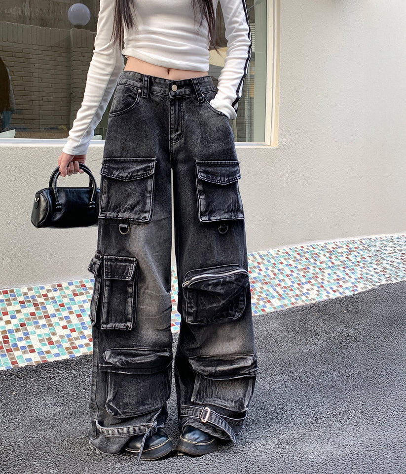 ACID WASH CARGO PANTS