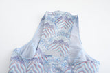 Hua Sleeveless Brocade Mini Dress Cloud Moire