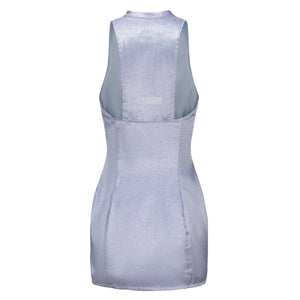 Hua Sleeveless Brocade Mini Dress Periwinkle