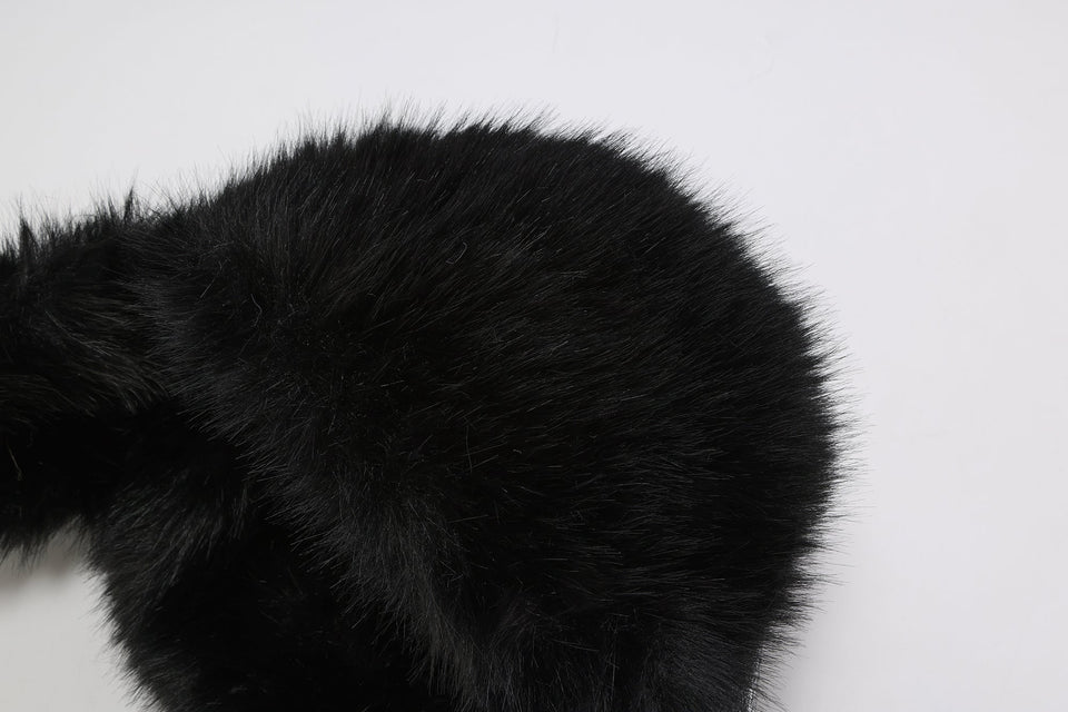 Lei Reversible Fur Trapper Hat Silver/Black