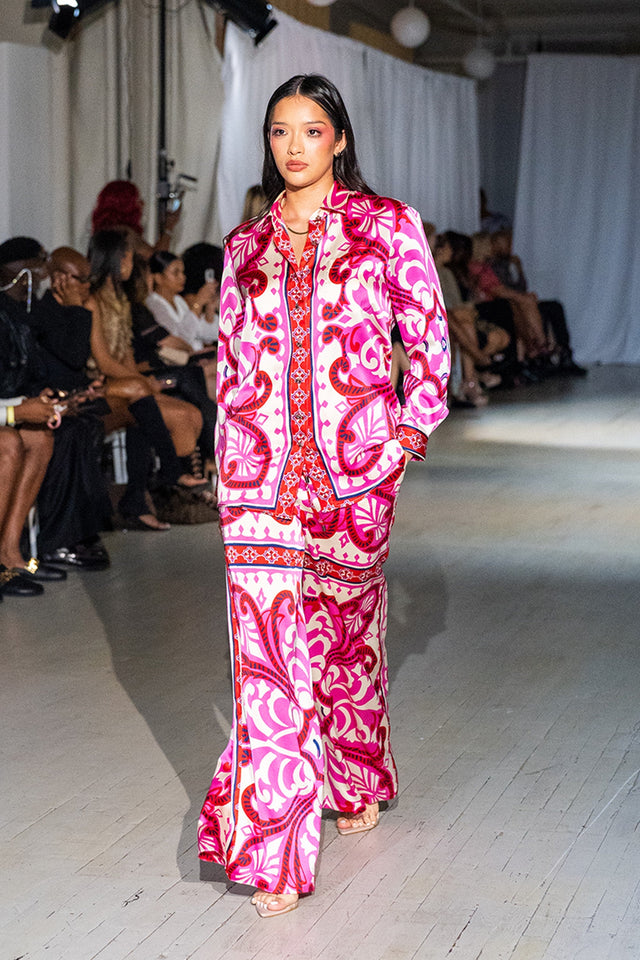 Yaya Baroque Print Pants Set
