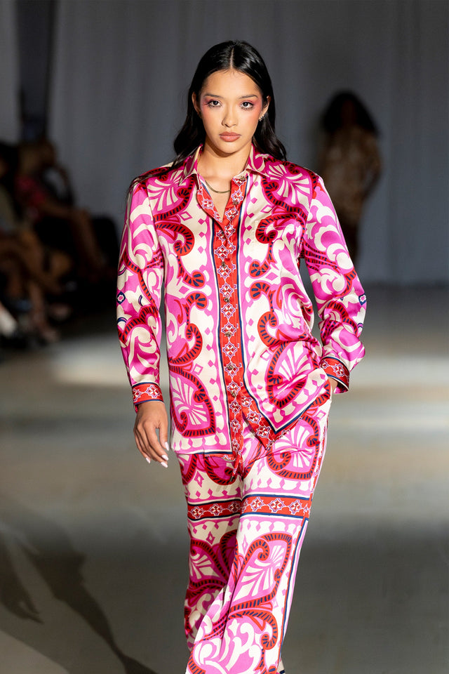 Yaya Baroque Print Pants Set