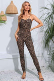Leopard Spaghetti : Strap Skinny Jumpsuit