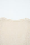 Smoke Gray Hollow Knit Cardigan With Eyelet Cutouts