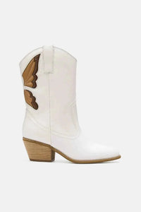 Butterfly Detail Point Toe Boots : Beast Fashion