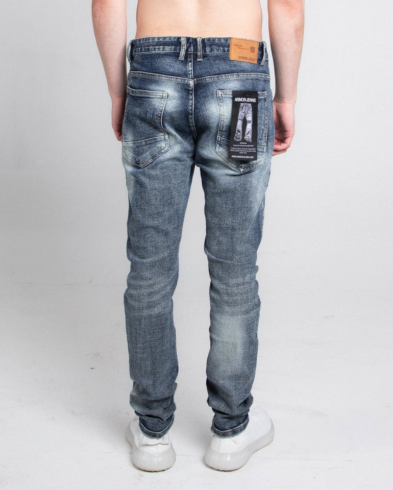 A401 DARK FADED DISTRESSED SKINNY JEANS - Wear with style