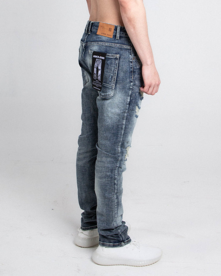 A401 DARK FADED DISTRESSED SKINNY JEANS - Wear with style