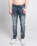 A401 DARK FADED DISTRESSED SKINNY JEANS - Wear with style