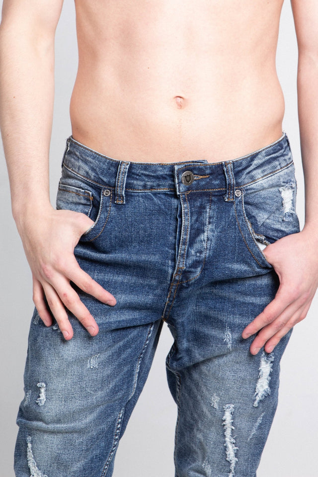 A406 CASUAL DISTRESSED SKINNY JEANS - Wear with style