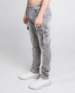 A408 CARGO POCKETS GREY SKINNY - Wear with style