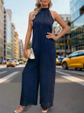 Perfee Tied Grecian : Wide Leg Jumpsuit