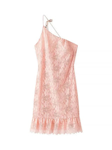 Lace One Shoulder : Mini Dress