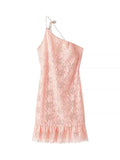 Lace One Shoulder : Mini Dress