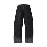 NOIR FLORAL RHINESTONE DENIM