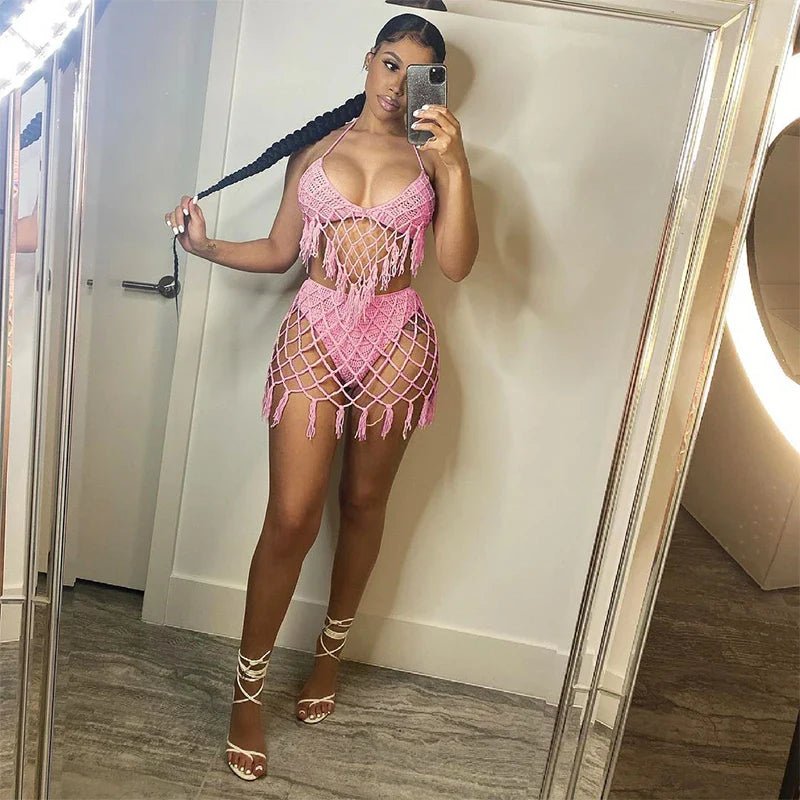 Adogirl Summer Beach Crochet two piece swimsuit - Wear with style