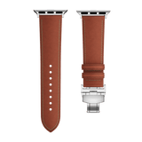 Affordable Genuine Leather Butterfly Buckle Band for Apple Watch - Wear with style