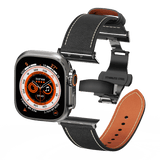 Affordable Genuine Leather Butterfly Buckle Band for Apple Watch - Wear with style